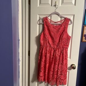 Coral lace dress